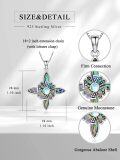 wholesale 925 Sterling Silver Abalone Shell Cross Pendant Necklaces for Women - Witch's Knot Protection Jewelry-0-5