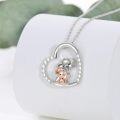 wholesale Sterling Silver Stone Cute Animal Pendant Necklace for Couples Sister Daughter Mother Birthday Gift-0-118