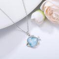 wholesale 925 Sterling Silver Larimar Fish Pendant Necklace - Ocean Wave Jewelry for Women Gifts-0-2
