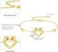 wholesale Gold 925 Sterling Silver Celtic Heart Unicorn Bracelet for Women-0-4