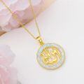 wholesale 925 Sterling Silver Opal Round Allah Pendant Necklace for Women - Islamic Muslim -0-4
