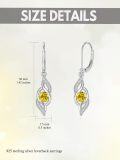 wholesale 925 Sterling Silver 12 Birthstone Leverback Dangle Earrings for Women-0-5