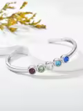 TOUPOP Sterling Silver Abalone Shell Open Cuff Bangle Bracelet-0-2