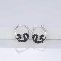 wholesale 925 Sterling Silver Dragon Shape Hoop Earrings for Women Girls Hypoallergenic -0-1