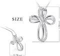 wholesale 925 Sterling Silver Infinity Cross CZ Pendant Necklace for Women-0-3