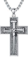 wholesale Sterling Silver 3 Nail Cross Pendant Christian Jewelry Gift for Men 22+2 -0-18