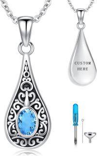 wholesale Sterling Silver Teardrop Urn Necklace for Ashes Men Women-04-03-Teardrop-March+Text-04-03-Teardrop-March-04-03-Teardrop-March+Text-04-03-Teardrop-March