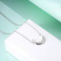 wholesale 925 Sterling Silver Crescent Moon Stone Pendant Necklaces for Women  Mothers Day Presents-0-2