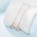 wholesale 925 Sterling Silver CZ Teardrop Chain Threader Drop Dangle Earrings for Women Girls-0-3