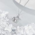 wholesale 925 Sterling Silver Heart Necklace with Cats Pendant-0-1