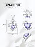wholesale 925 Sterling Silver Heart Birthstone Necklace High School College Graduation Jewelry for Her-0-1