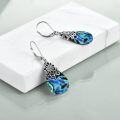 wholesale 925 Sterling Silver Abalone Shell Teardrop Dangle Earrings with Leverbacks-0-4