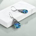 wholesale 925 Sterling Silver Abalone Shell Teardrop Dangle Earrings with Leverbacks-0-4