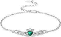 wholesale 925 Sterling Silver Celtic Knot Irish Claddagh Heart Bracelet for Women-Silver