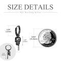 wholesale 925 Sterling Silver Skull Hoop Earrings Wholesale With Chain Detail-0-3