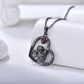 wholesale 925 Sterling Silver Heart Skull Pendant I Love You to the Moon and Back Gothic Valentine's Day Gift for Her-0-1