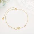 wholesale 14k Gold Heart Paw Print Bracelet Wholesale With Sparkling Accents-0-2