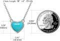 wholesale 925 Sterling Silver Larimar Heart Pendant Necklace with 18+2 Chain - Birthdays Gifts for Her-0-5