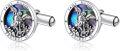 wholesale 925 Sterling Silver Saint Michael Protect Us Cufflinks with Abalone Shell and Onyx Stone Design-0-0