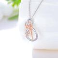 wholesale 925 Sterling Silver Yoga Pose Pendant Necklace with Rose Gold Accents and Cubic Zirconia Stones for Women-0-1