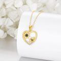 wholesale 14k Heart Pendant With Bee Flower Chain-0-4