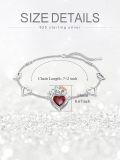 wholesale 925 Sterling Silver Angel Heart Garnet Anklet for Women-0-1