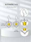 wholesale 925 Sterling Silver Heart-Shaped Softball Drop Earrings for Women Sportswear Accessories-0-1