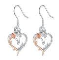 TOUPOP 925 Sterling Silver Rose Heart Butterfly Earrings Jewelry Gifts-0-0
