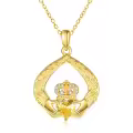 wholesale 925 Sterling Silver Claddagh Birthstone Pendant Necklaces Wholesale for Women-0-0