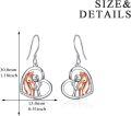 wholesale 925 Sterling Silver Heart-Shaped Unicorn and Girl Charm Dangle Earrings - Gifts for Her-0-3