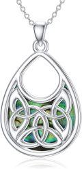 wholesale 925 Sterling Silver Labradorite Triquetra Teardrop Pendant Necklace for Women-0-0