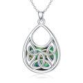 wholesale 925 Sterling Silver Labradorite Triquetra Teardrop Pendant Necklace for Women-0-0