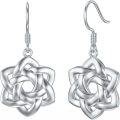 wholesale 925 Sterling Silver Celtic Knot Tree of Life Lotus Drop Earrings-0-1