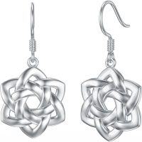 wholesale 925 Sterling Silver Celtic Knot Tree of Life Lotus Drop Earrings-Celtic Style-2