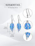 wholesale 925 Sterling Silver Blue Fire Opal Leaf Drop Earrings - Mother's Day Gifts-0-5