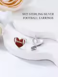 TOUPOP 925 Sterling Silver Sports Stud Earrings Tennis Baseball Volleyball Soccer Basketball Football Softball Hockey Gifts-0-2