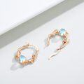 wholesale Rose Gold 925 Sterling Silver Moonstone Snake Huggie Hoop Earrings - Vintage  for Women-0-2