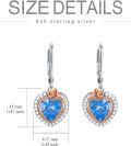 wholesale TOUPOP Roses Earrings Sterling Silver Roses Flower Dangle Drop Earrings Heart Crystal Jewelry Birthday Christmas Gifts For Women Girlfriend -0-4