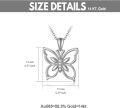 wholesale 14K White Gold Natural Diamond Butterfly Pendant Necklace 17 Inches Long Chain for Women-0-3