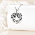 wholesale 925 Sterling Silver Celtic Knot Heart Pendant Necklace for Women Girls  45cm Chain Length-0-3