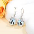 wholesale 925 Sterling Silver Blue Agate Birds Teardrop Dangle Earrings-0-2