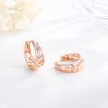 wholesale Rose Gold 925 Sterling Silver Floral Cutout Teardrop Huggie Hoop Earrings 24mm Diameter-0-4