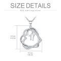 TOUPOP 925 Sterling Silver Zircon Forever Love Heart Pendant Necklace-0-3
