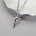 wholesale 925 Sterling Silver Cross Pendant With Red White And Blue Enamel Stars And Stripes Design-0-5