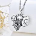 wholesale 925 Sterling Silver Elephant Rose Flower Urn Pendant Necklace Memorial Keepsake Jewelry-0-1