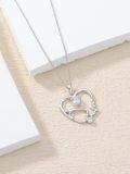wholesale 925 Sterling Silver Heart-Shaped Pendant Necklace with Crystal Elements for Women's Fashion s-0-2