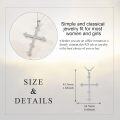 wholesale 925 Sterling Silver Cubic Zirconia-Cut Cross Pendant Necklace for Women and Men-0-3
