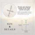 wholesale 925 Sterling Silver Cubic Zirconia-Cut Cross Pendant Necklace for Women and Men-0-3