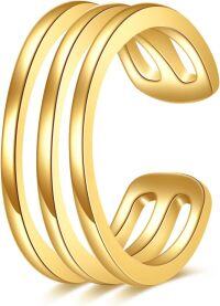 wholesale Gold 3D Spiral Design Non-Piercing Ear Wrap Earring for Women-Triple Ear Cuff