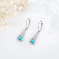 wholesale 925 Sterling Silver Celtic Knot Teardrop Larimar Drop Earrings Gift for Her-0-6